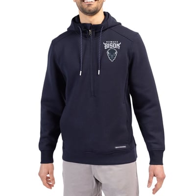  Howard Bison Cutter & Buck Roam Eco Recycled Half-Zip Pullover Hoodie - Navy